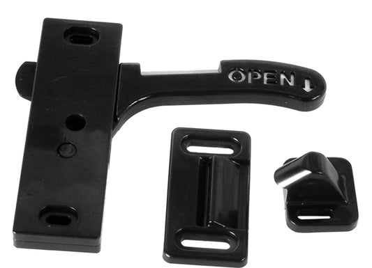 RV Designer SCREEN DOOR LATCH, BLACK - AMERIMAX - RIGHT HAND