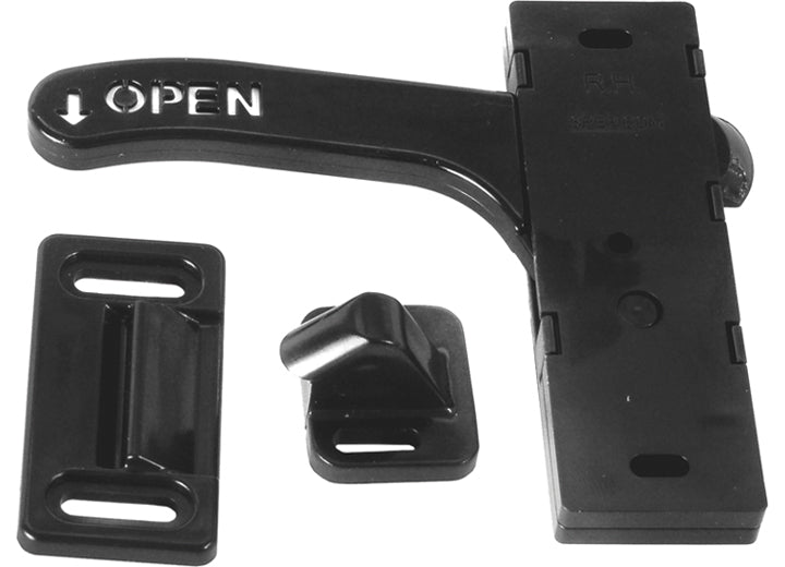 RV Designer SCREEN DOOR LATCH, BLACK- AMERIMAX - LEFT HAND