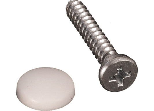 RV Designer DASHBOARD SCREWS WITH CAPS - WHITE