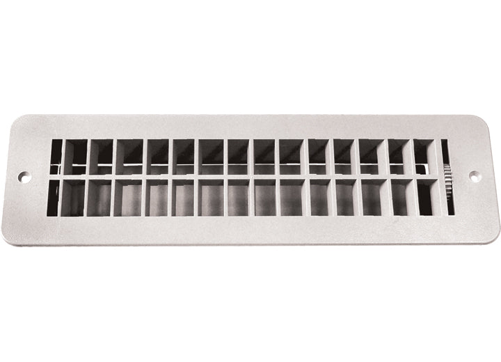 RV Designer FLOOR REGISTER WITH DAMPER - WHITE - OD 12 X 3 1/2IN / CUT OUT 10 X 2 3/8IN
