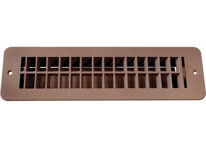 RV Designer FLOOR REGISTER WITH DAMPER - TAN - OD 12 X 3 1/2IN / CUT OUT 10 X 2 3/8IN