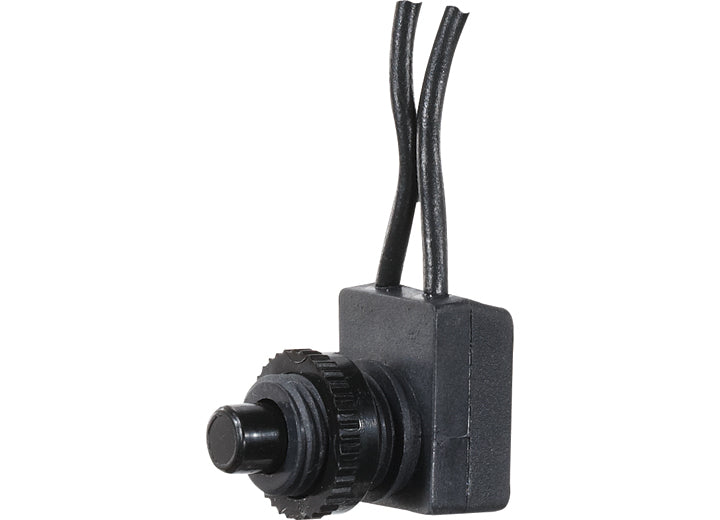 RV Designer PUSH BUTTON ON/OFF SWITCH - 3 AMP - 125VAC WITH 4.5IN LEADS - APPLIANCE