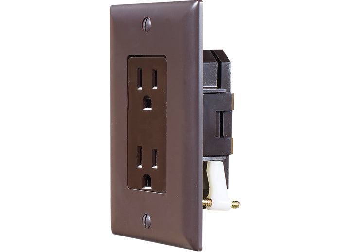 RV Designer INSELF CONTAINEDIN BROWN DUAL OUTLET W/COVER-PLATE