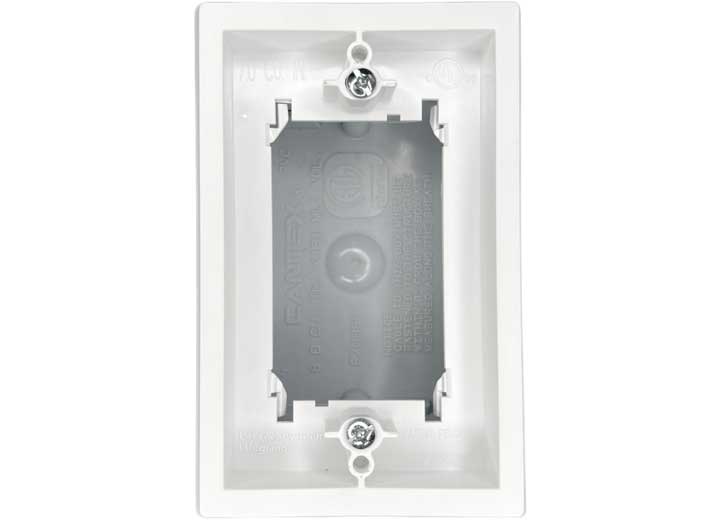 RV Designer ELECTRICAL BOX WITH TP GFCI EXTENTION RING - WHITE