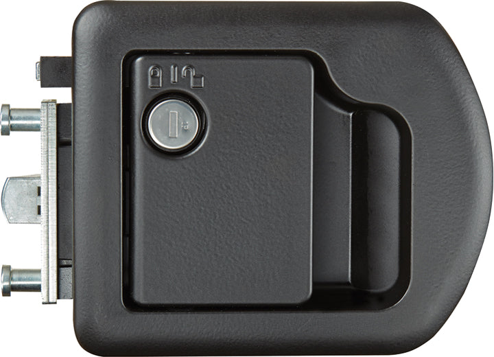 RV Designer MOTORHOME ENTRANCE DOOR LOCK, BLACK, W/O DEADBOLT (TRIMARK 060-1625)