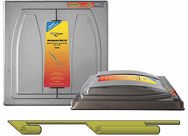 RV Designer VENT LID, JENSON, PIN HINGE PRIOR TO 1994, SMOKE