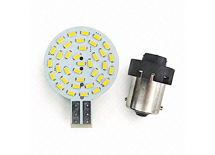 RV Lighting Inc 2-IN-1 LED BULB, T10 & BA15S CONNECTORS W/36 LEDS - WARM WHITE