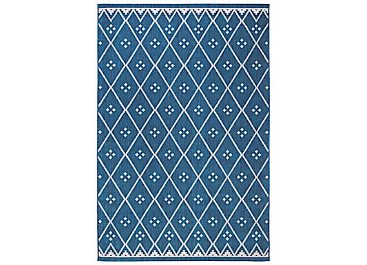 Safavieh Courtyard Collection Outdoor 5'3"x7'7" Medium Rectangle Rug - Navy/Light Beige