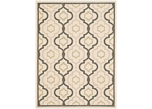 Safavieh Courtyard Collection Outdoor 5'3"x7'7" Medium Rectangle Rug - Beige/Black