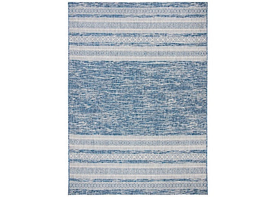 Safavieh Courtyard Collection Outdoor 5'3"x7'7" Medium Rectangle Rug - Navy/Grey