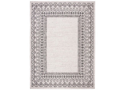 Safavieh Courtyard Collection Outdoor 5'3"x7'7" Medium Rectangle Rug - Black/Beige