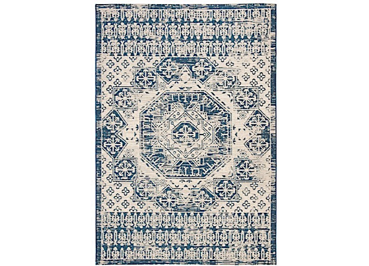 Safavieh Courtyard Collection Outdoor 5'3"x7'7" Medium Rectangle Rug - Beige/Navy