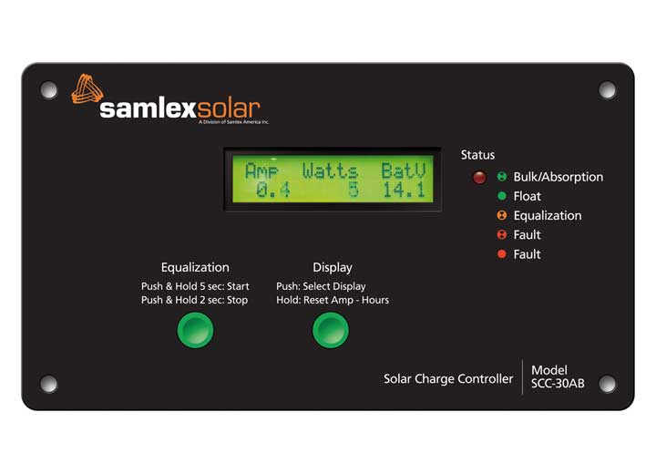 Samlex America SOLAR CHARGE CONTROLLER, 12/24V, 30 AMPS, W LCD DISPLAY