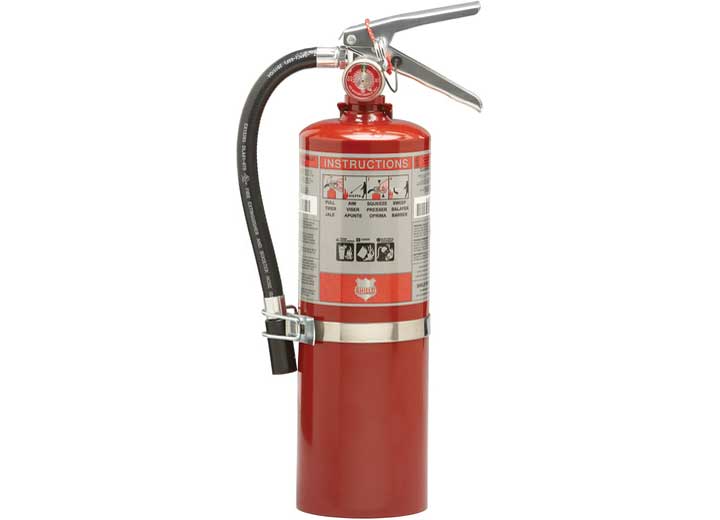 SHIELD FIRE PROTECTION RECHARGEABLE 5 LB. 3A:40BC FIRE EXTINGUISHER W/ VEHICLE BRACKET