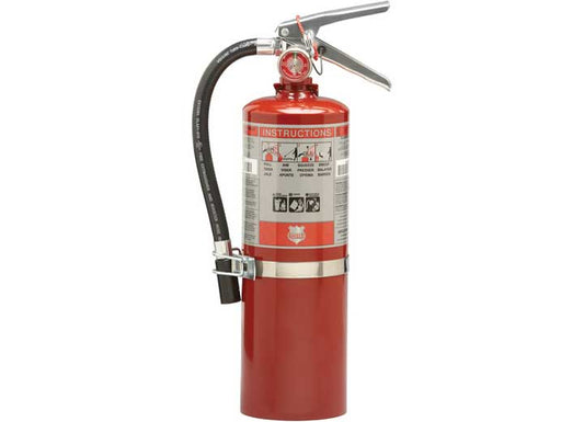 SHIELD FIRE PROTECTION RECHARGEABLE 5 LB. 3A:40BC FIRE EXTINGUISHER W/ VEHICLE BRACKET