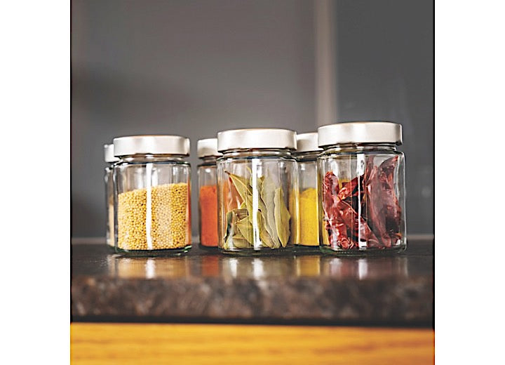 Silwy Drinkware Silwy Classic 3-Piece Delicacy Jar Set with Magnetic Lids & Silver Metal Strip