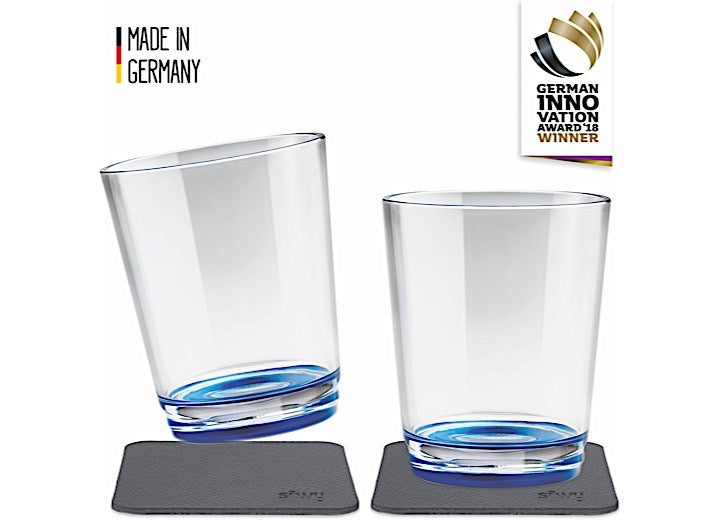 Silwy Drinkware Silwy Magnetic Drinking Cup with Metallic Non-Slip Coaster 2-Pack – Lui Blue