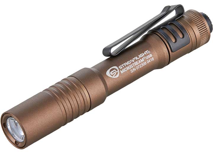 Streamlight Inc MICROSTREAM USB WITH 5IN USB CORD AND LANYARD - CLAM - COYOTE