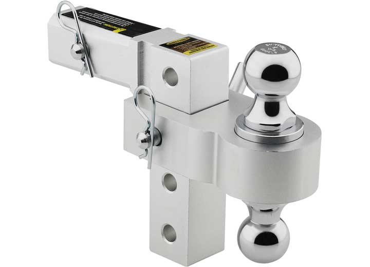 Smittybilt 6 INCH ADJ ALUM DROP HITCH WITH REVERSIBLE 2 IN AND 1 7/8 IN STEEL BALLS. LOAD RATING MAX 6K LBS