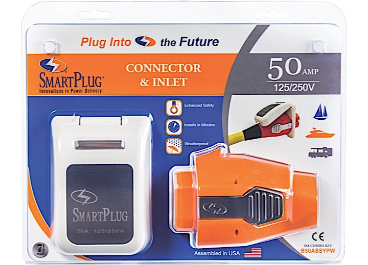 SmartPlug 50 AMP-FEMALE CONNECTOR & NON-METALLIC INLET/WHITE