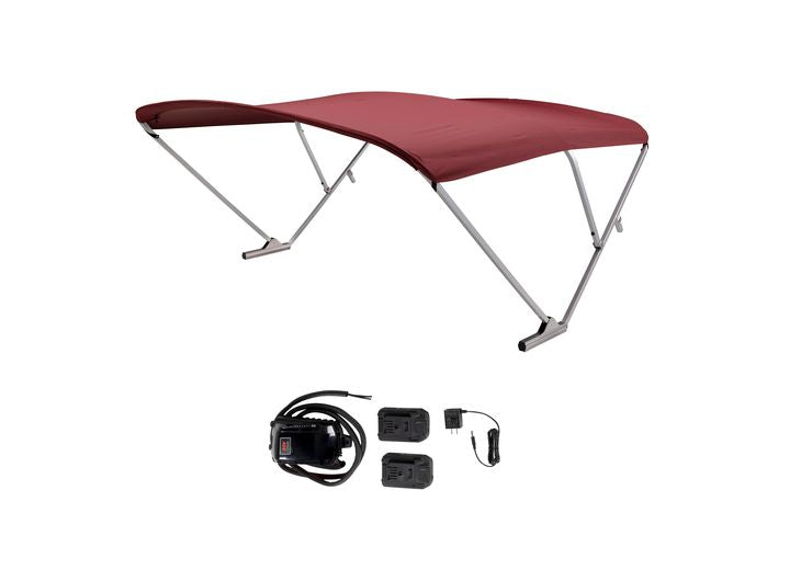 Taylor Made AM - COMP SYS ASSY QC BATTERY POWER BIMINI-PONTOONS 92-102IN WIDE - SQ CLR - BURGANDY CANVAS