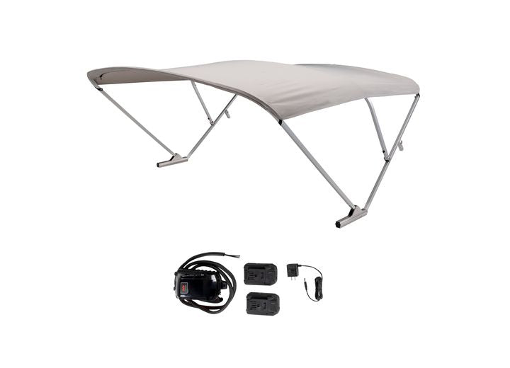 Taylor Made AM - COMP SYS ASSY QC BATTERY POWER BIMINI-PONTOONS 92-102IN WIDE - SQ CLR - GRAY CANVAS