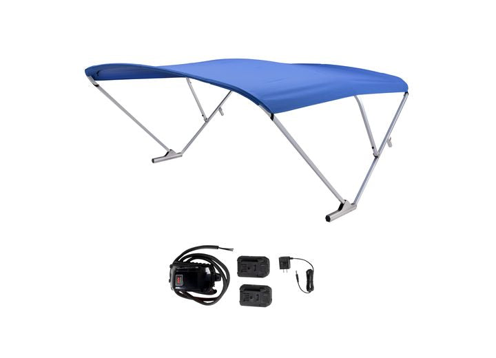 Taylor Made AM - COMP SYS ASSY QC BATTERY POWER BIMINI-PONTOONS 92-102IN WIDE - SQ CLR - PACIFIC BLUE CANVAS