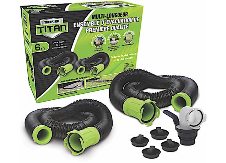 Thetford Titan Premium RV Sewer Hose Kit - 20 ft. (Bilingual)