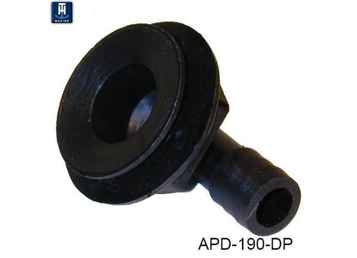 TH Marine 90 DEGREE ALL PURPOSE DRAIN - BLACK