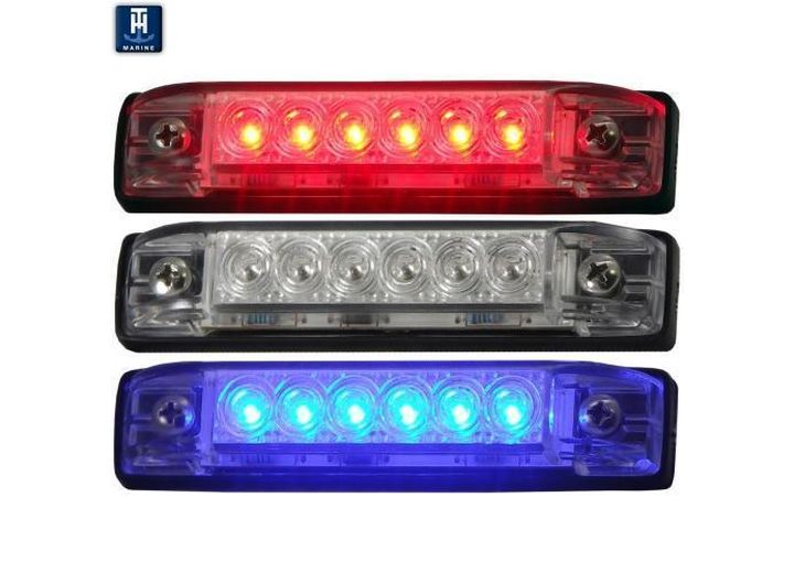 TH Marine BLUE - 4IN SLIM LINE LED UTILITY STRIP LIGHT - CLEAR LENS-RETAIL