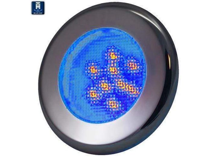 TH Marine BLUE - 3IN LED RECESSED MOUNT FLOOD LIGHT, 3 BEZELS,W, B, C P4 LEDS - RETAIL