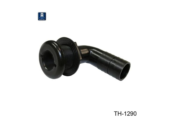 TH Marine 1 1/8IN BARBED 90 DEGREE THRU-HULL - BLACK