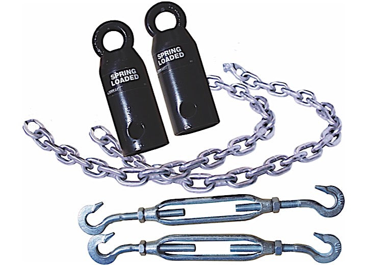 Torklift International CAMPER TIEDOWNS ACCESSORY - TURNBUCKLE, BASIC SPRING-LOADED KIT; PAIR
