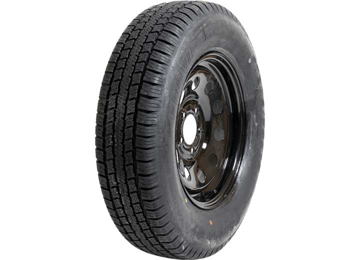 Taskmaster ST205/75R15 6 PLY PROVIDER TRAILER TIRE ON 15X5 5X4.5 BLK MOD WHEEL, 3.19CB, 0OS