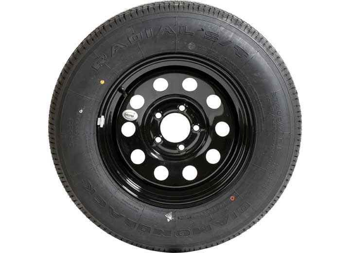 Taskmaster DIAMONDBACK TRAILER ASSEMBLY ST205/75R15 LRD ON 15X5 5X4.5 BLACK MOD STEEL WHEEL 2150 LCC