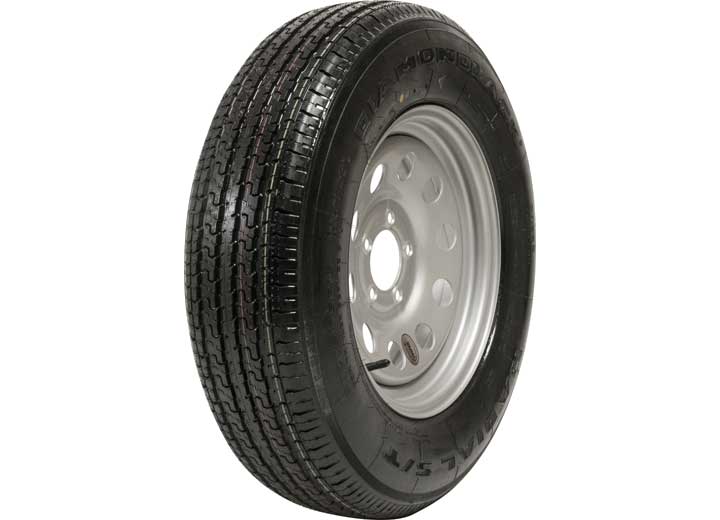Taskmaster ST205/75R15 LRD DIAMONDBACK TRAILER TIRE ON 15X5 5X4.5 SILVER MOD STEEL WHEEL 21