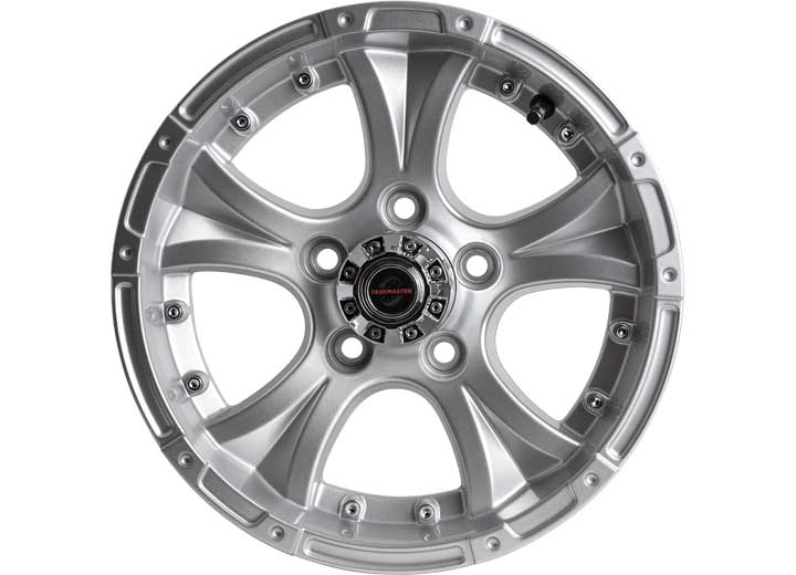 Taskmaster ALUMINUM VIKING TRAILER WHEEL 14X5.5 5X4.5 FULL PAINT SILVER WITH SILVER CENTER CAP 1900 LCC
