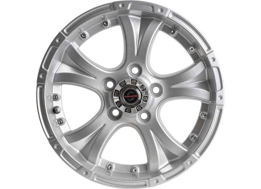 Taskmaster ALUMINUM VIKING TRAILER WHEEL 15X5 5X4.5 FULL PAINT SILVER WITH SILVER CENTER CAP 2150 LCC