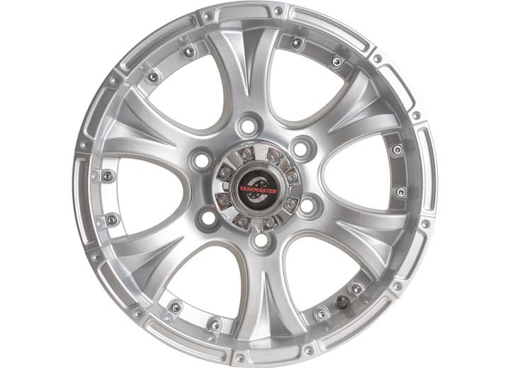 Taskmaster ALUMINUM VIKING TRAILER WHEEL 15X6 6X5.5 FULL PAINT SILVER WITH SILVER CENTER CAP 2830 LCC