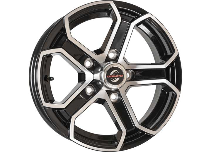 Taskmaster ALUM TRLR WHEEL - 15X5 5X5 BLK MACHINED FACE 5-SPOKE , 3.19CB, 0OS, 2160LCC