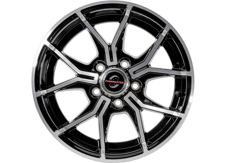 Taskmaster ALUM TRLR WHEEL - 15X6 5X4.5 BLK MACHINED FACE 5-FORK , 3.19CB, 0OS, 2835LCC
