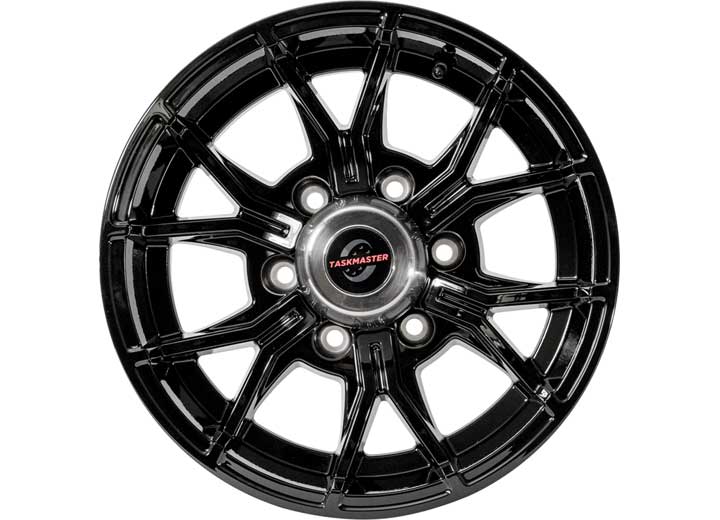 Taskmaster ALUM TRLR WHEEL - 15X6 6X5.5 FULL PAINT BLK 6-FORK , 4.25CB, 0OS, 2835LCC