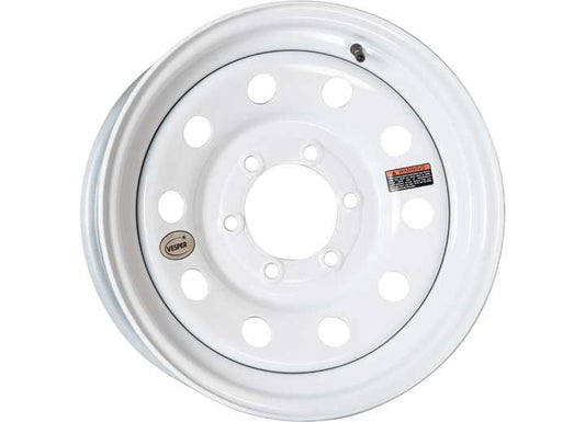 Taskmaster STEEL VESPER TRAILER WHEEL 16X6 6X5.5 WHITE MOD NO STRIPES 3640 LCC