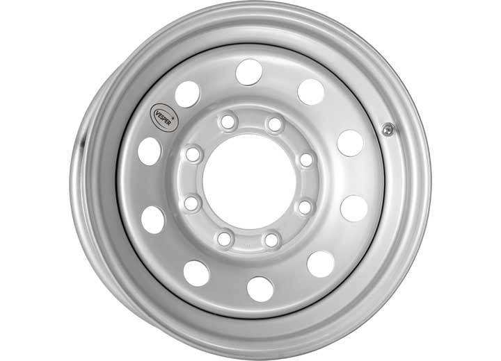 Taskmaster STEEL VESPER TRAILER HD WHEEL 16X6 8X6.5 SILVER MOD 4460 LCC