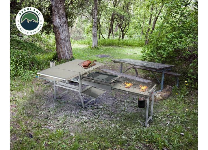 Overland Vehicle Systems / Up Down Air KOMODO CAMP KITCHEN - DUAL GRILL, SKILLET, FOLDING SHELVES, AND ROCKET TOWER -