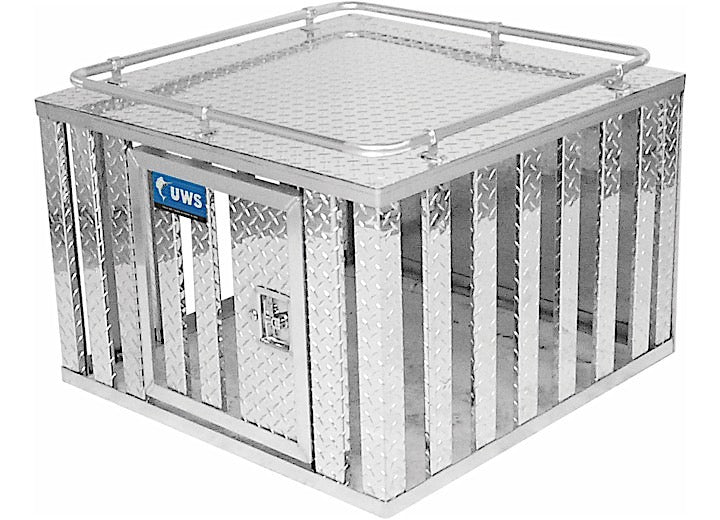 UWS/United Welding Services ONE DOOR DIAMOND PLATE ALUMINUM SOUTHERN DOG BOX (36X36 SQUARE BASE 24IN TALL)