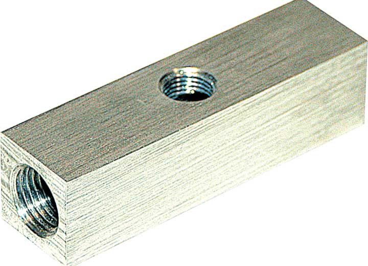 Viair Corporation FEMALE TEE / BILLET MANIFOLD (1/4IN F  X 1/4IN F X 1/8IN F, NPT)