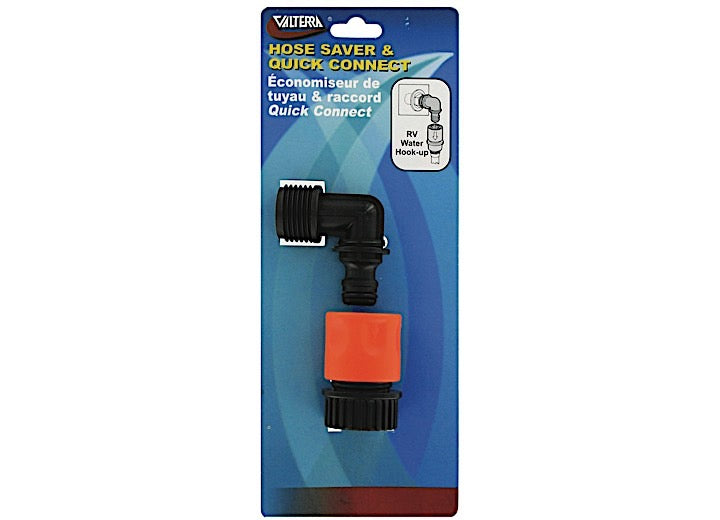 Valterra Products LLC HOSE QUICK CONNECT, PLASTIC WITH 90 DEGREES HOSE SAVER, CARDED