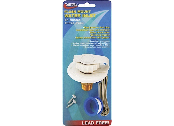 Valterra Products LLC WATER INLET, 2-3/4IN PLASTIC FLANGE, WHITE, LEAD-FREE, CARDED