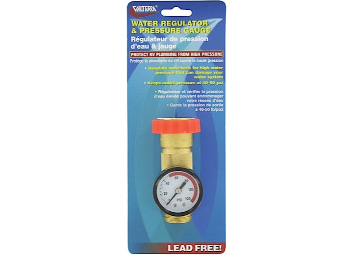 Valterra Products LLC WATER REGULATOR GAUGE COMBO, LEAD-FREE, CARDED